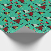 Cute Black Cats in Christmas Sweaters  Wrapping Paper (Corner)