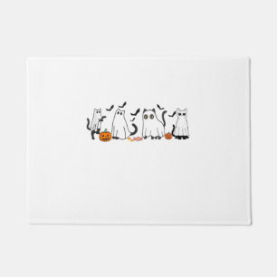 Cute Black Cats in Ghost Costume Women and Men Hal Doormat