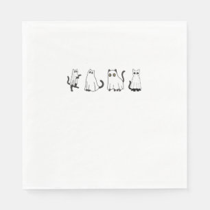 Cute Black Cats in Ghost Costume Women and Men Hal Napkins