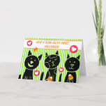 Cute Black Cats Purr-fectly Sweet Halloween Holiday Card