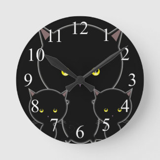 Cute Black Cats Wall Clock