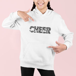 Cute Black Cheer Typography Cheerleader Silhouette Hoodie