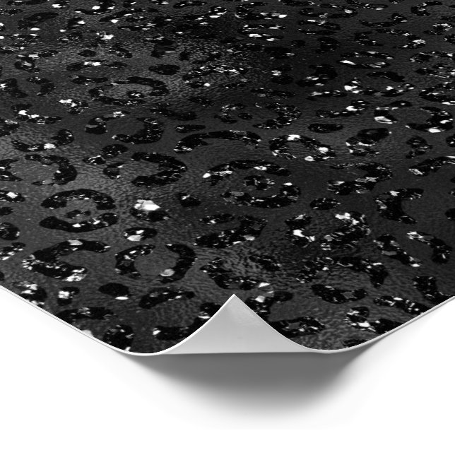 Cute Black Cheetah Leopard Skin Print Animal (Corner)