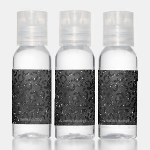 Cute Black Cheetah Leopard Skin Print Animal Hand Sanitizer