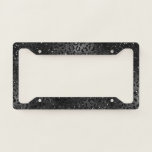 Cute Black Cheetah Leopard Skin Print Animal License Plate Frame