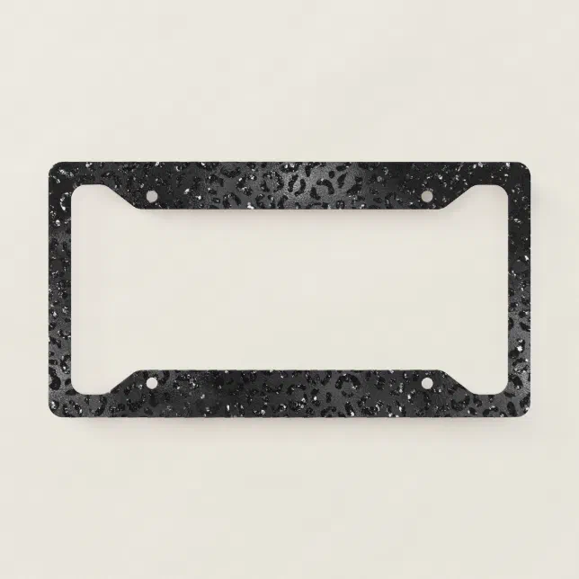 Cute Black Cheetah Leopard Skin Print Animal License Plate Frame | Zazzle