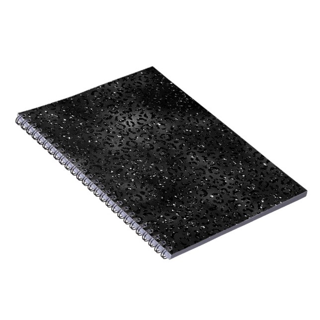 Cute Black Cheetah Leopard Skin Print Animal Notebook (Right Side)