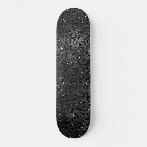 Cute Black Cheetah Leopard Skin Print Animal Skateboard