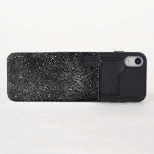 Cute Black Cheetah Leopard Skin Print Animal iPhone XR Slider Case
