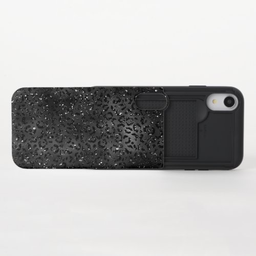 Cute Black Cheetah Leopard Skin Print Animal iPhone XR Slider Case