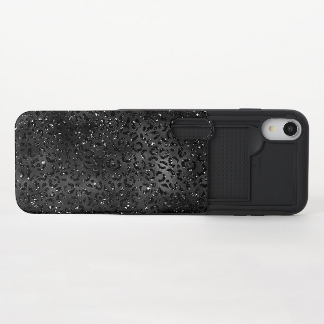 Cute Black Cheetah Leopard Skin Print Animal Uncommon iPhone Case (Open)