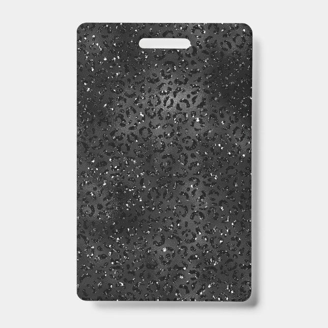 Cute Black Cheetah Leopard Skin Print Pattern Badge (Front)