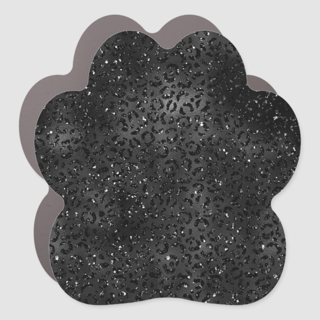 Cute Black Cheetah Leopard Skin Print Pattern Car Magnet (Front)