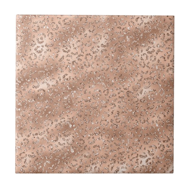 Cute Black Cheetah Leopard Skin Print Pattern Ceramic Tile (Front)