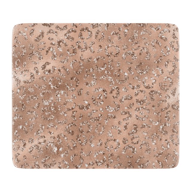 Cute Black Cheetah Leopard Skin Print Pattern Cutting Board (Front)