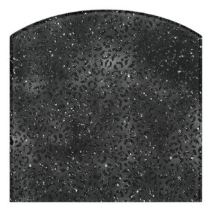 Cute Black Cheetah Leopard Skin Print Pattern Door Sign