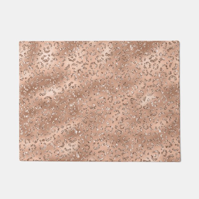 Cute Black Cheetah Leopard Skin Print Pattern Doormat (Front)
