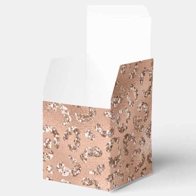 Cute Black Cheetah Leopard Skin Print Pattern Favor Boxes (Opened)