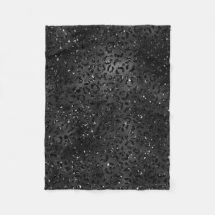 Cute Black Cheetah Leopard Skin Print Pattern Fleece Blanket