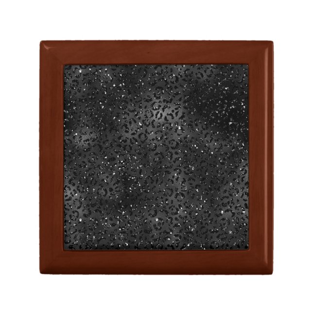 Cute Black Cheetah Leopard Skin Print Pattern Gift Box (Front)