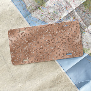 Cute Black Cheetah Leopard Skin Print Pattern License Plate