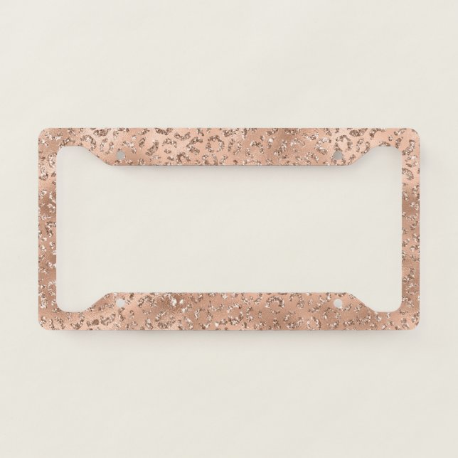 Cute Black Cheetah Leopard Skin Print Pattern License Plate Frame (Front)