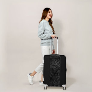 Cute Black Cheetah Leopard Skin Print Pattern Luggage