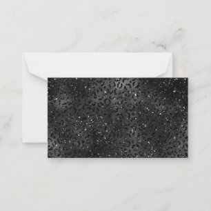 Cute Black Cheetah Leopard Skin Print Pattern Note Card