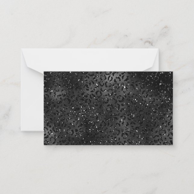 Cute Black Cheetah Leopard Skin Print Pattern Note Card (Front)
