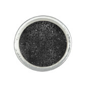 Cute Black Cheetah Leopard Skin Print Pattern Ring (Front)