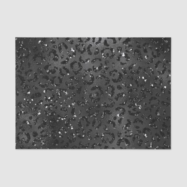Cute Black Cheetah Leopard Skin Print Pattern Tissue Paper (Front)