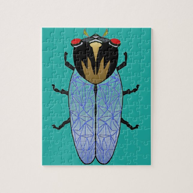 Cute Black Cicada Jigsaw Puzzle (Vertical)