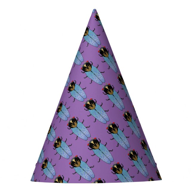 Cute Black Cicada Party Hat (Front)