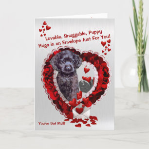 Cute Black Cocker Spaniel Puppy - You've Got Mail! Holiday Card