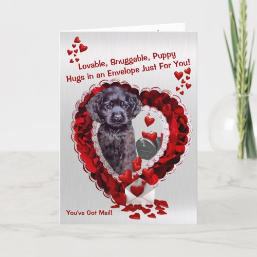 Cute Black Cocker Spaniel Puppy _ Youve Got Mail Holiday Card