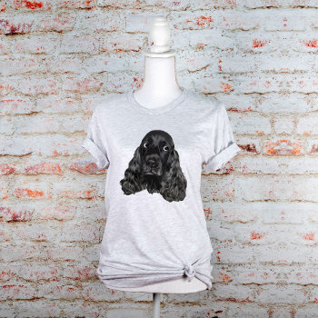Cute Black Cocker Spaniel T-shirt by PaintedDreamsDesigns at Zazzle