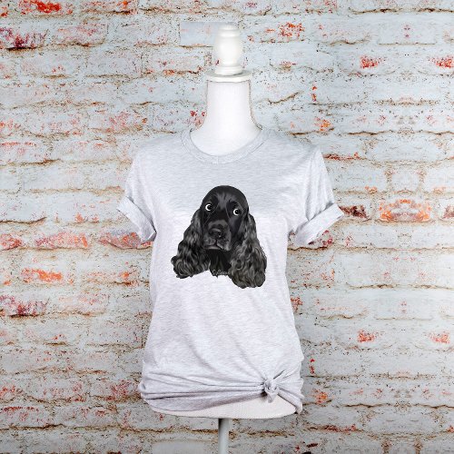 Cute Black Cocker Spaniel T_Shirt