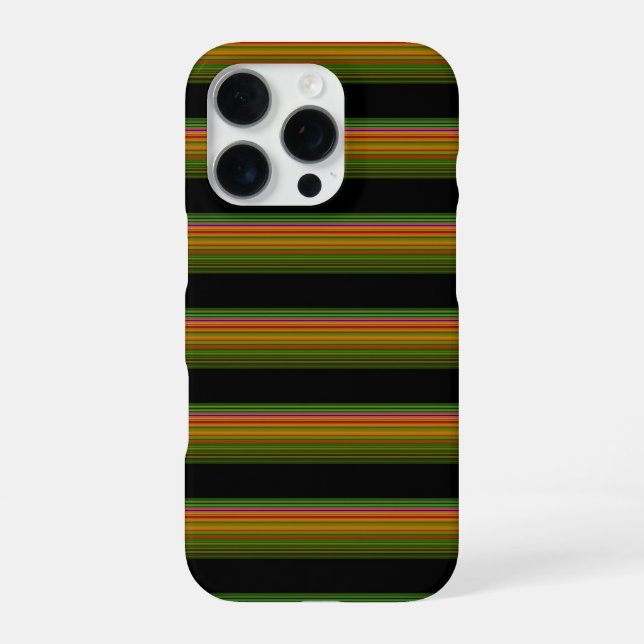 Cute black colorful striped iPhone case (Back)