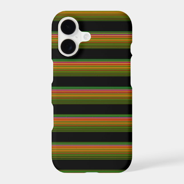 Cute black colorful striped iPhone case (Back)