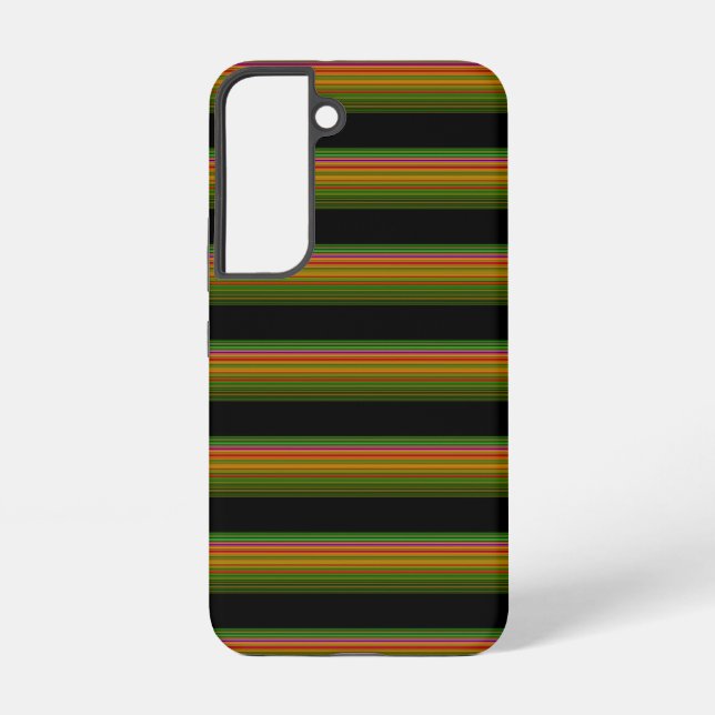 Cute black colorful striped samsung galaxy case (Back)