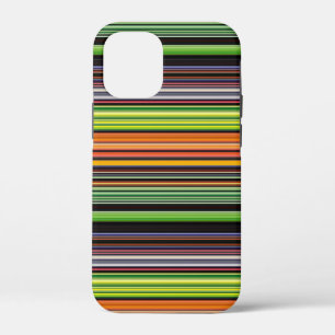 Cute black colorful stripes iPhone 12 mini case