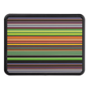 Cute black colorful stripes hitch cover