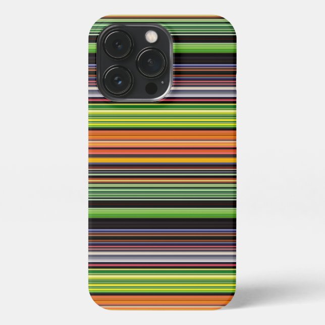 Cute black colorful stripes iPhone case (Back)