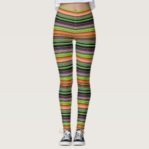 Cute black colorful stripes leggings