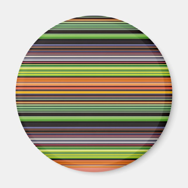 Cute black colorful stripes magnet (Front)
