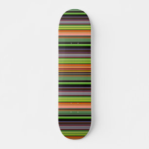 Cute black colorful stripes skateboard