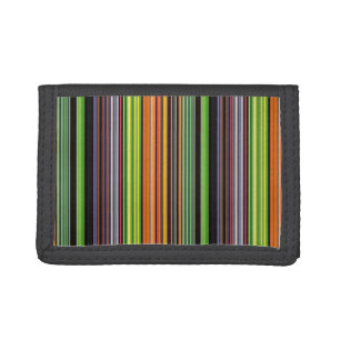 Cute black colorful stripes trifold wallet