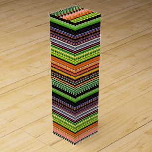 Cute black colorful stripes wine box