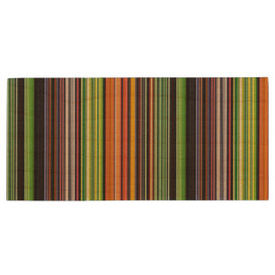 Cute black colorful stripes wood flash drive