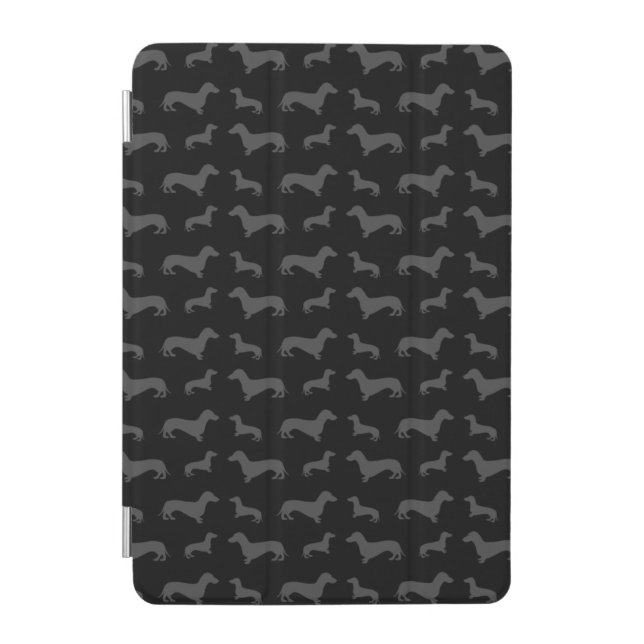 Cute black dachshund pattern iPad mini cover (Front)